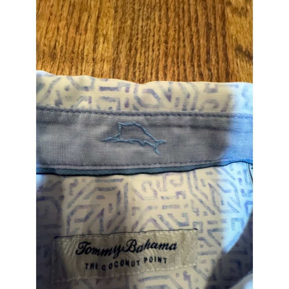 Tommy Bahama The Coconut Point Blue Geometric Print Shirt Mens 2XLB Short Sleeve - Picture 4 of 12